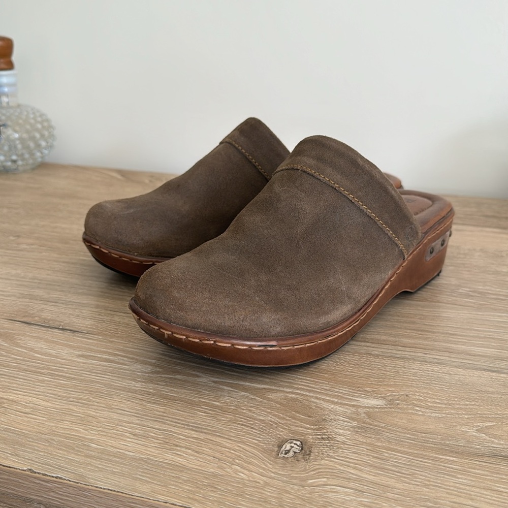 Born Leather Upper And Suede Clogs - image 2